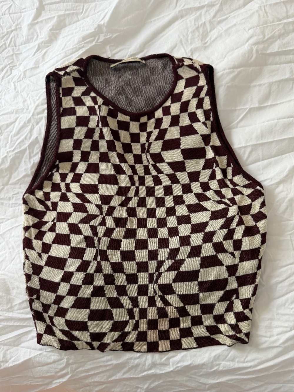 Paloma Wool Checked Crop Top